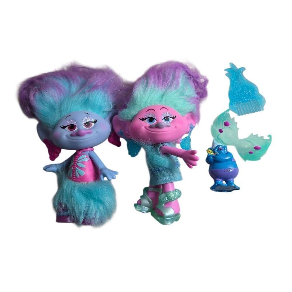 Trolls DreamWorks Satin and Chenille Figure Figures Toy Doll Lot